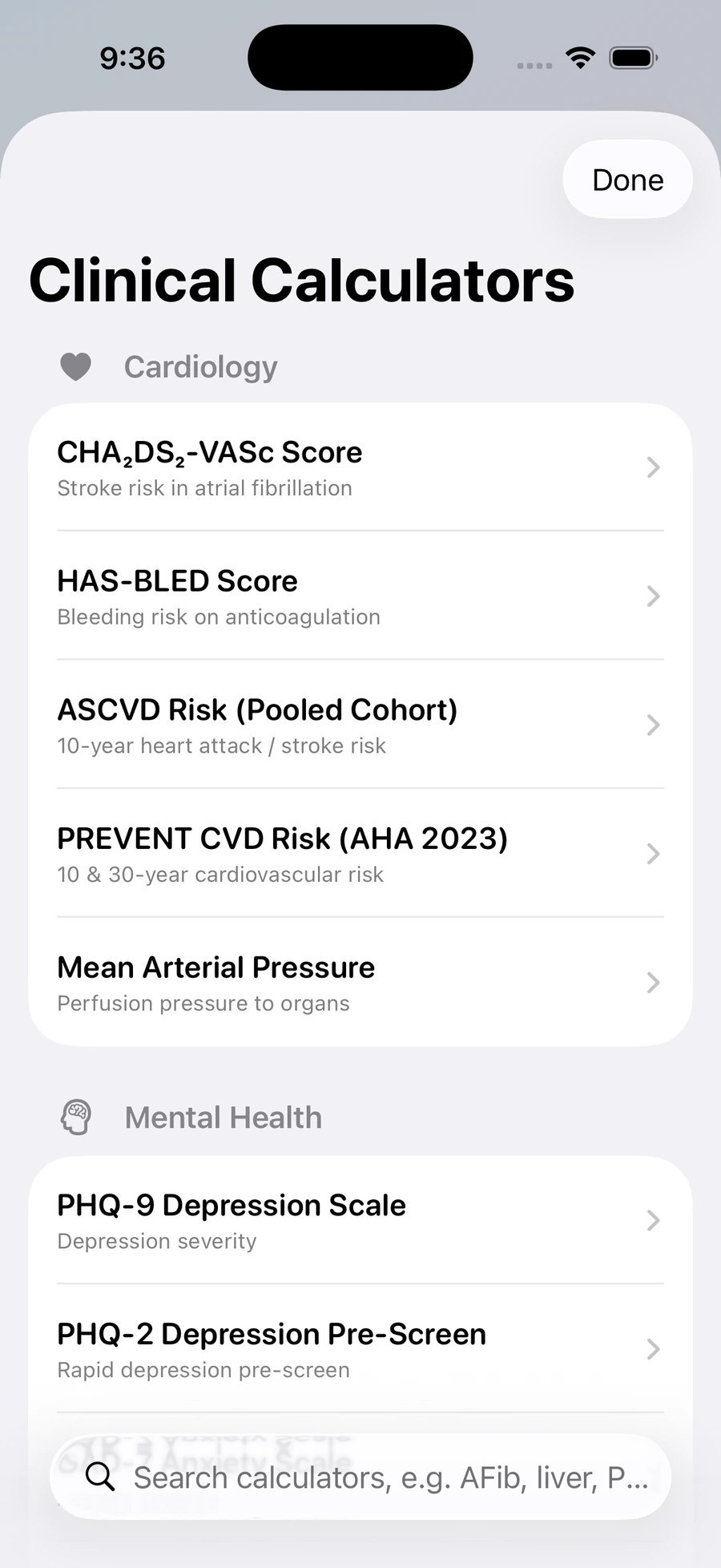 Clinical Calculators